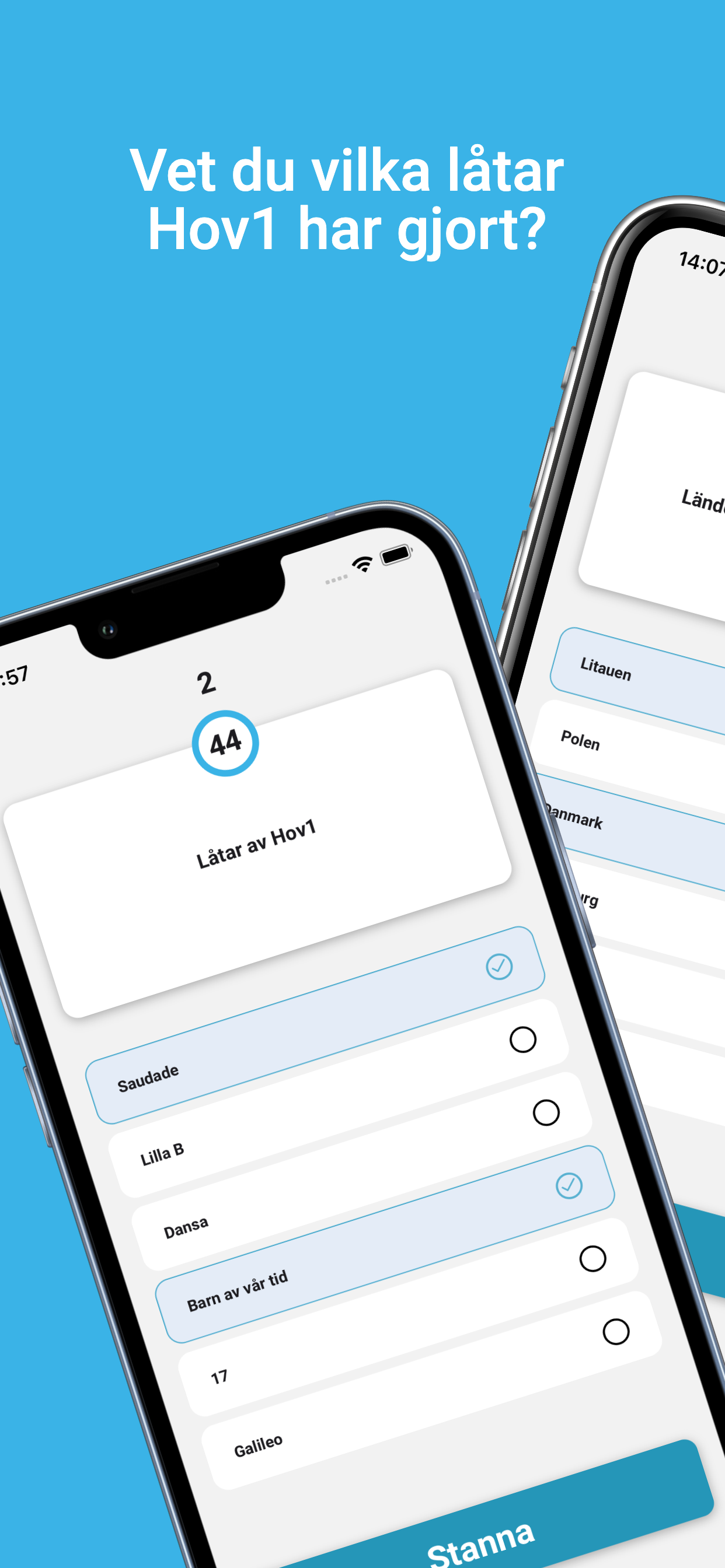 Quiz game App Store screenshot — music quiz