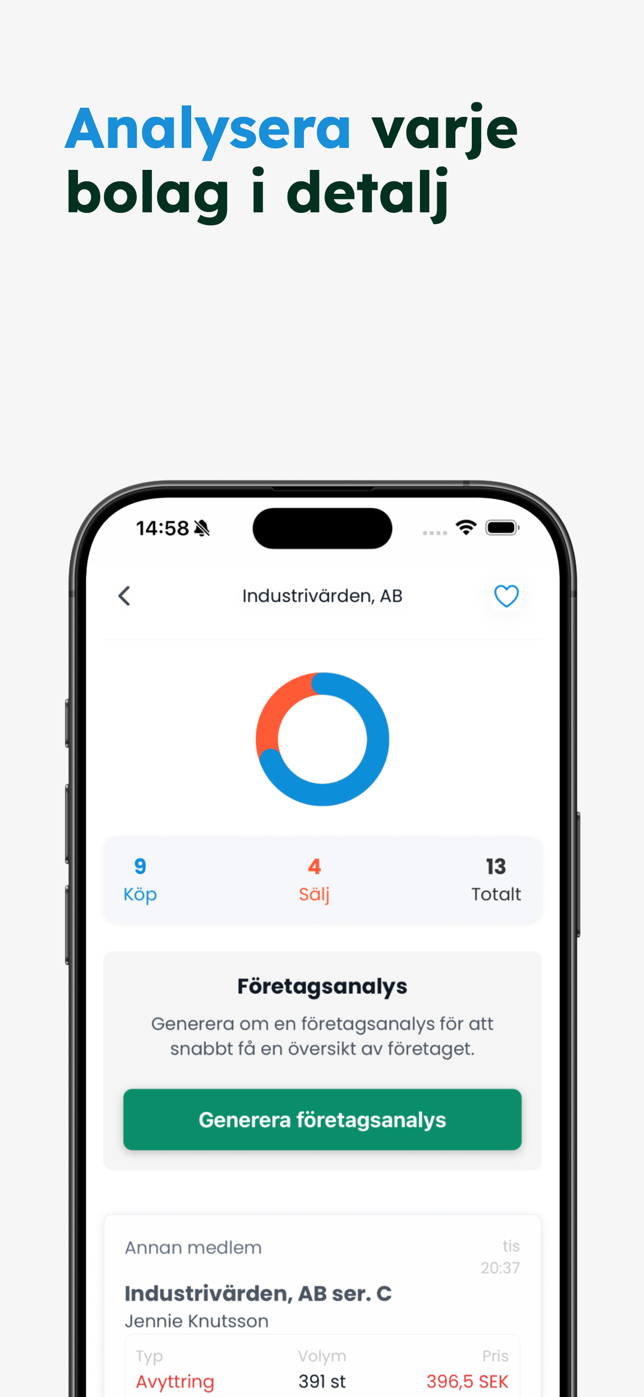 Insynskollen App Store screenshot — company analysis